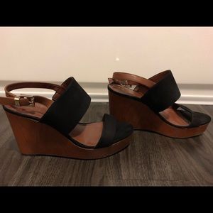 Black and brown platform shoes